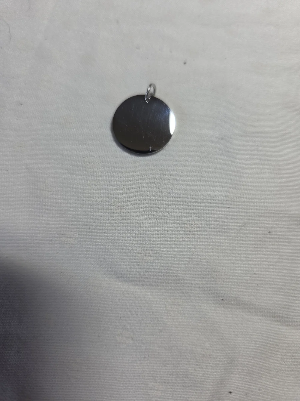 Plunder Polished Silver Round Pendant Necklace